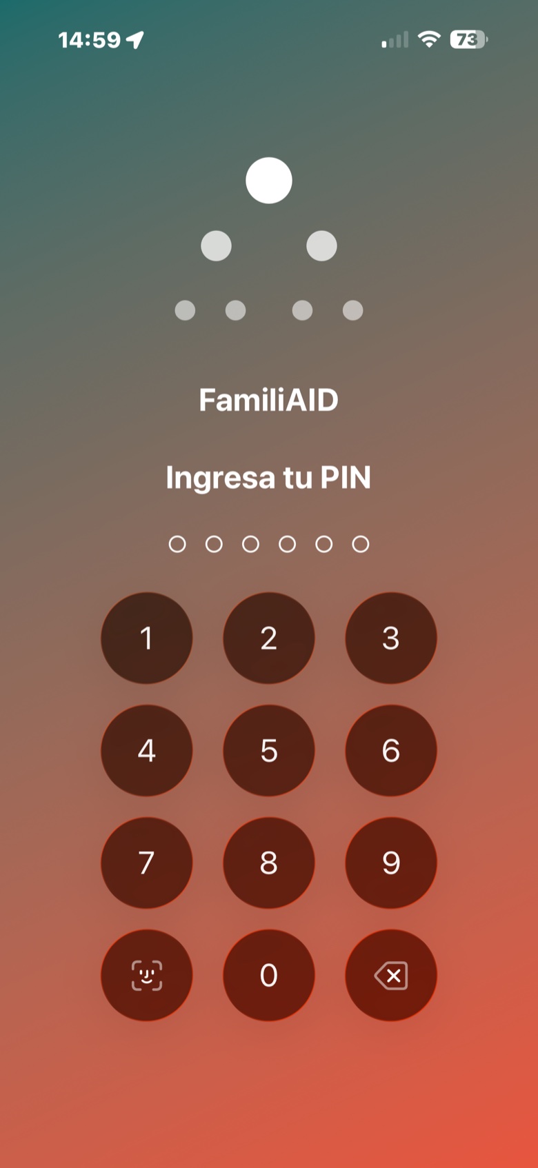 Pantalla de inicio de sesión